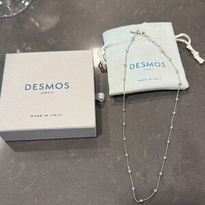 Sterling Silver Beaded Station Necklace - Silver